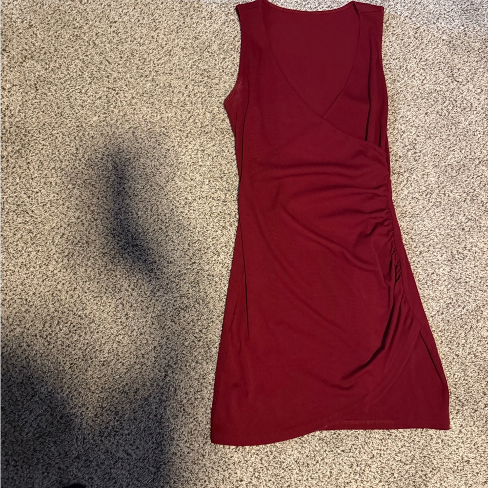 Burgundy Ribbed Bodycon dress